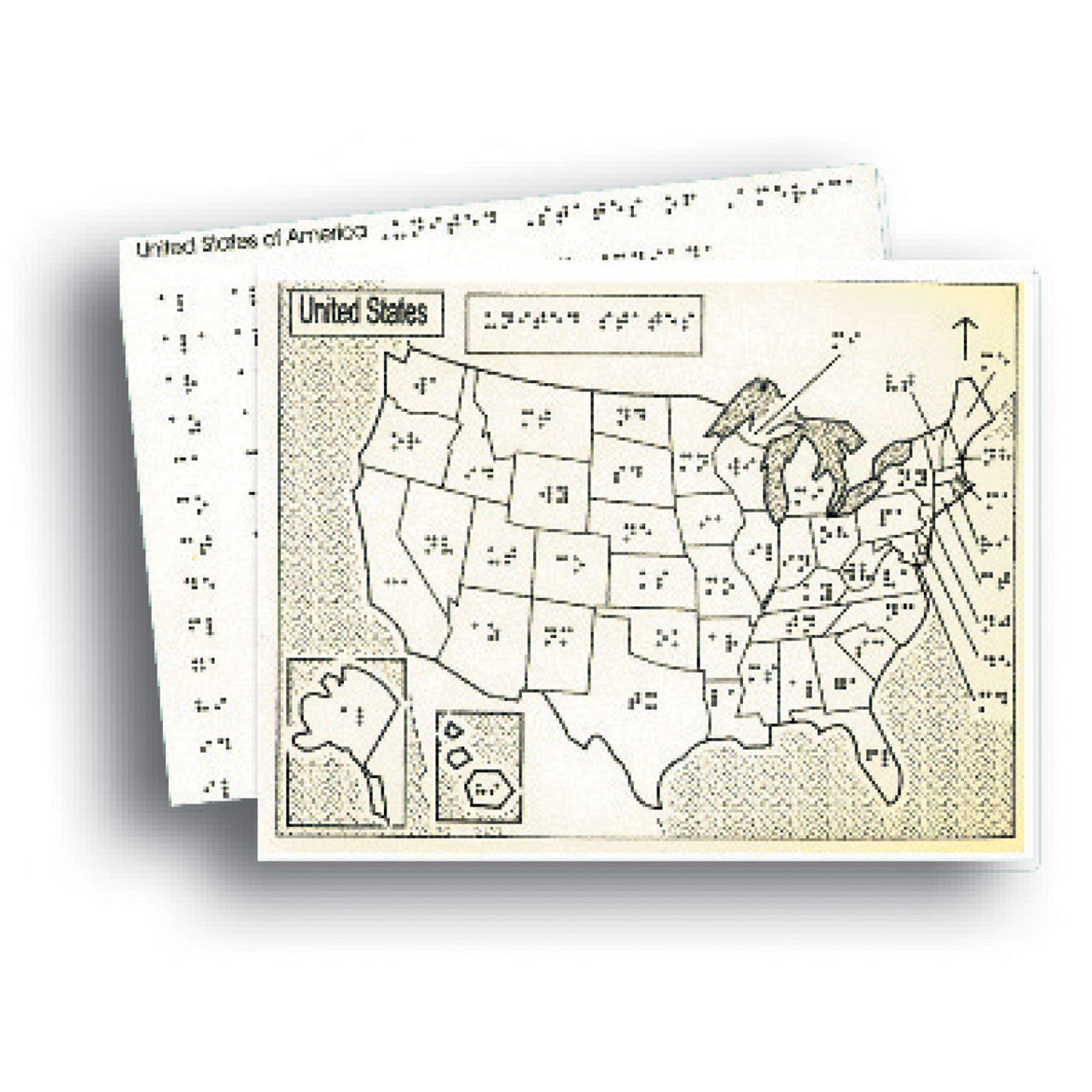 Braille Tactile Map of the United States