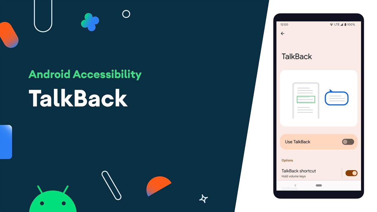 Android Accessibility TalkBack along with an image of the feature on the android phone screen.