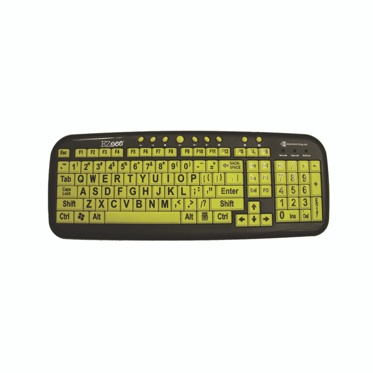 EZ Key Keyboard Black on Yellow