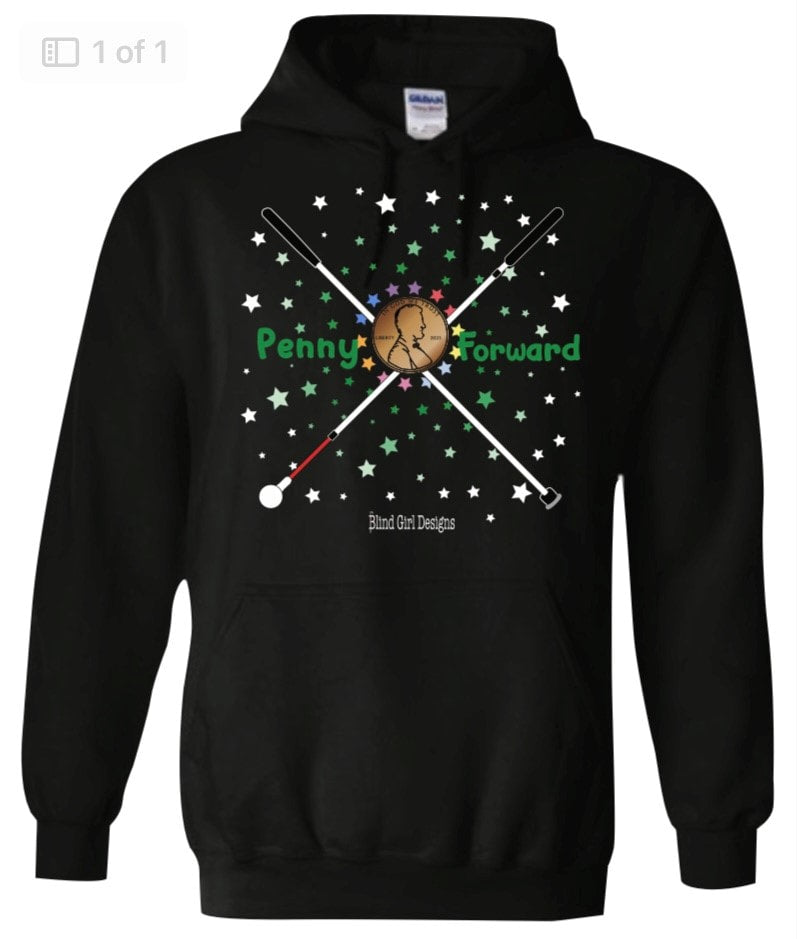 Penny Forward Hooded Sweatshirt by Blind Girl Designs