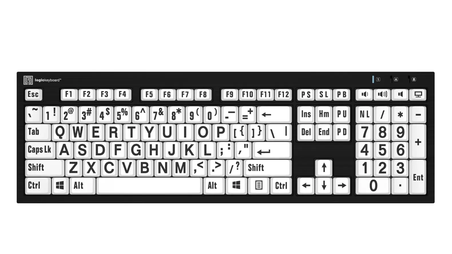 Large Print Keyboard in Black on White